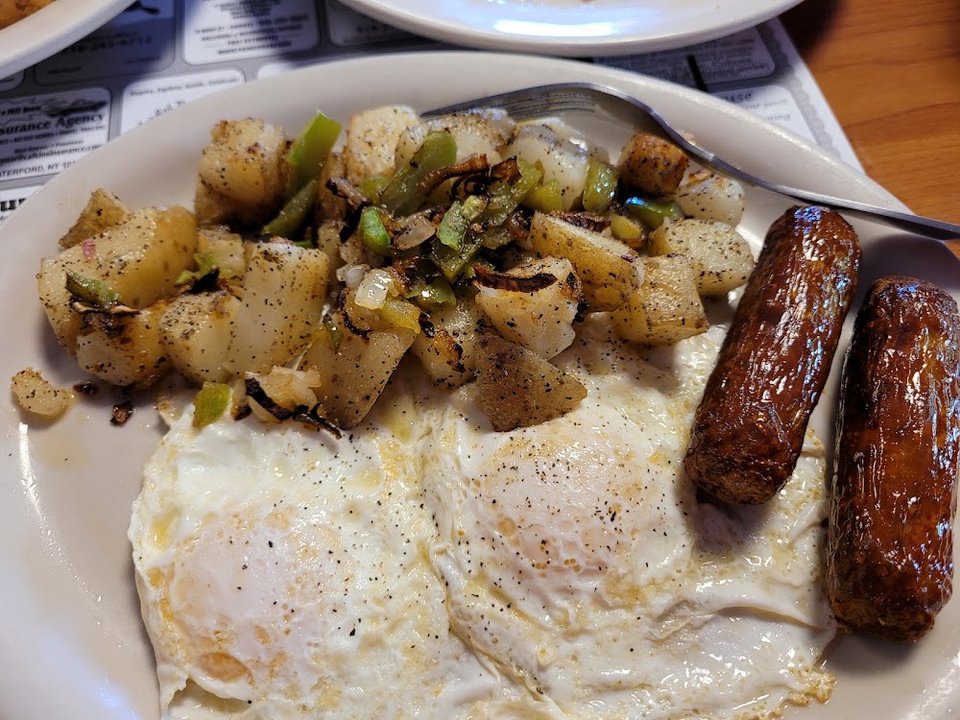 Eggs Homefries and Sausage