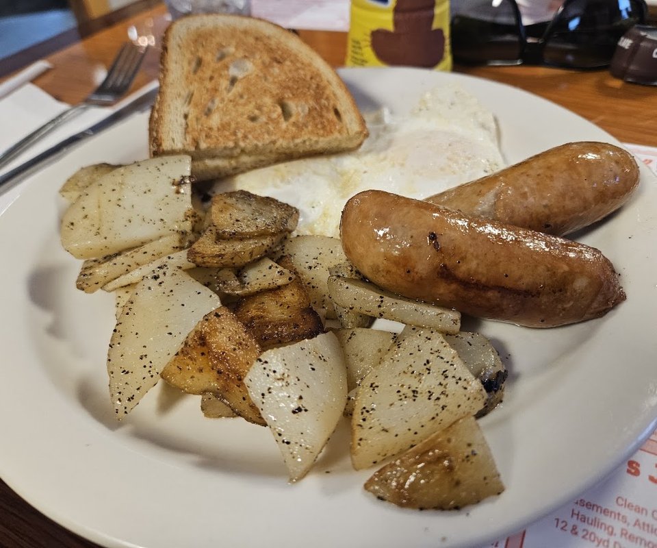 Eggs Home Fries Toast & Meat