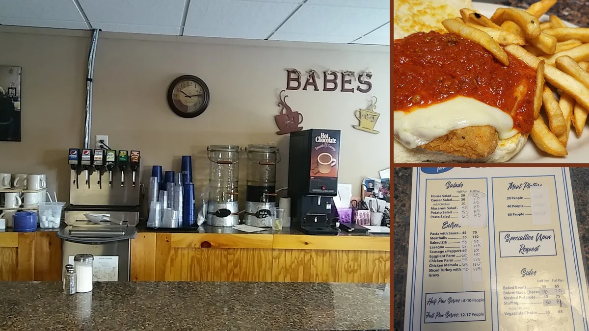 Counter service inside an American restaurant