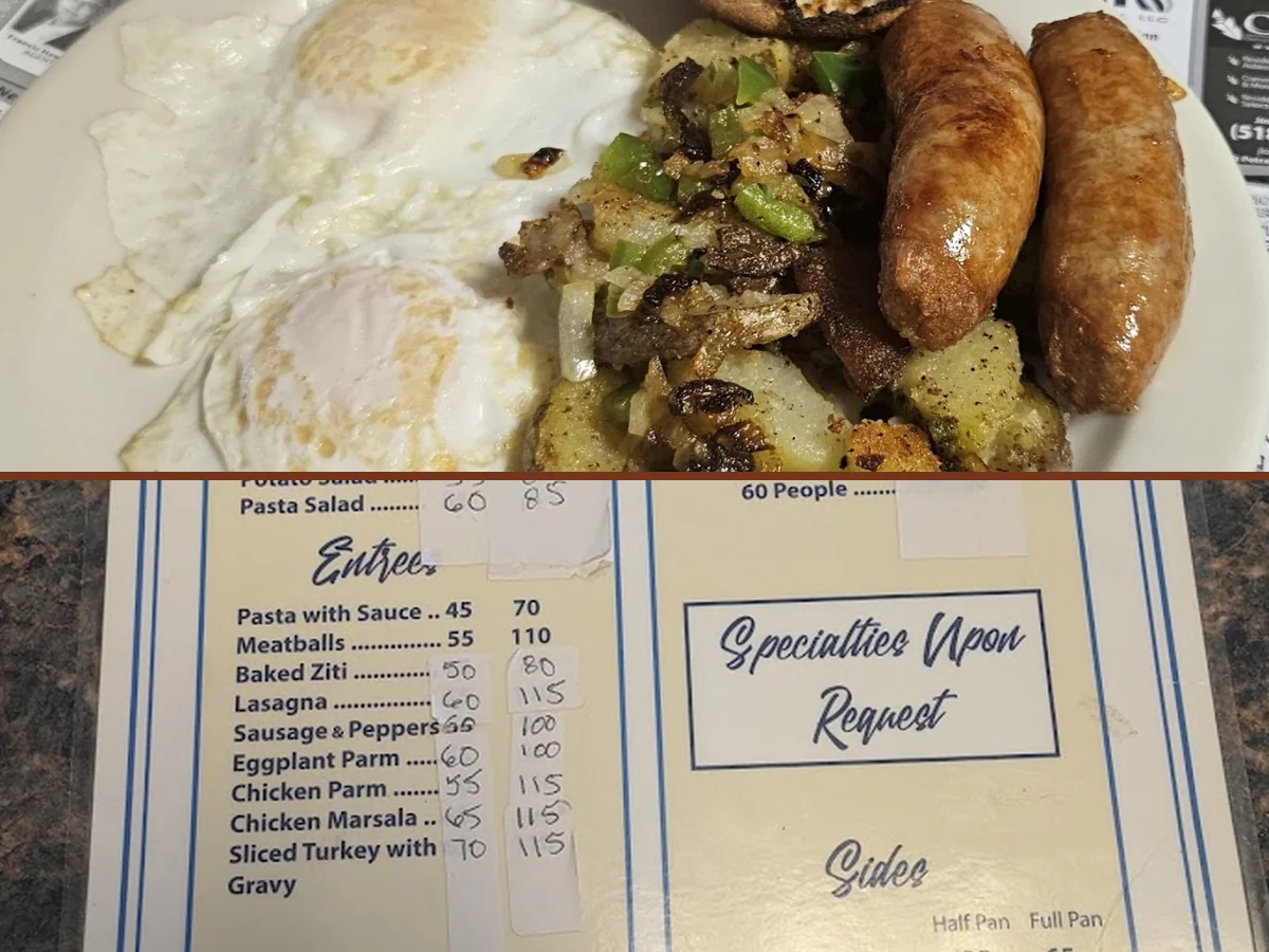 Counter service inside an American restaurant